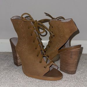 Hinge zip/lace up booties.